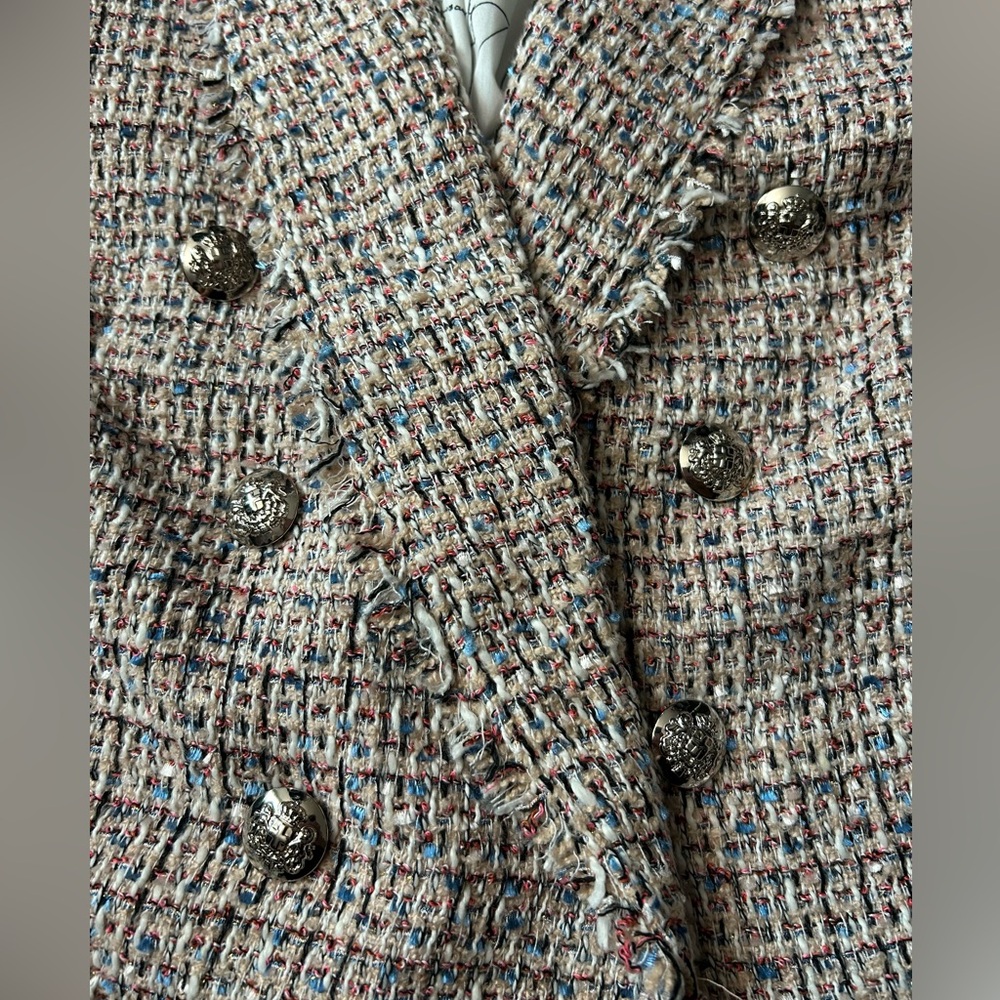WHBM White House Black Market Studio Tweed Knit Blazer Jacket Coat Chic Sz 12 - Picture 5 of 16